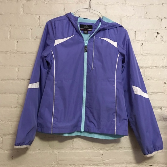Weather Tamer Girl's L 14/16 Lavender Teal Spring Full Zip Windbreaker Jacket - Picture 1 of 7